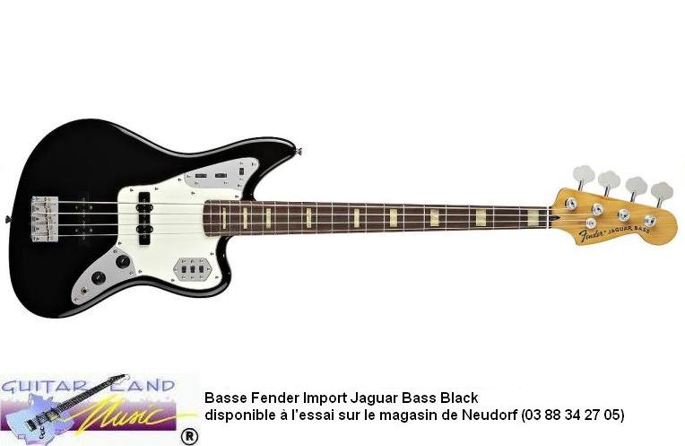 Basse Fender Import Jaguar Bass Noir